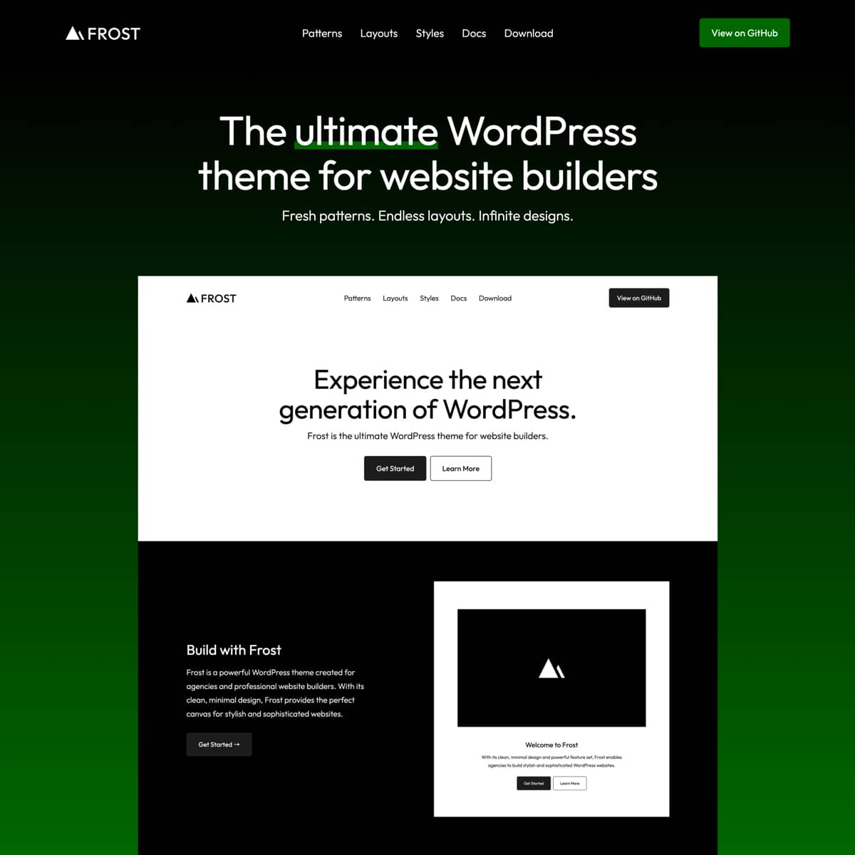 Frost WordPress Theme - Green Style Variation