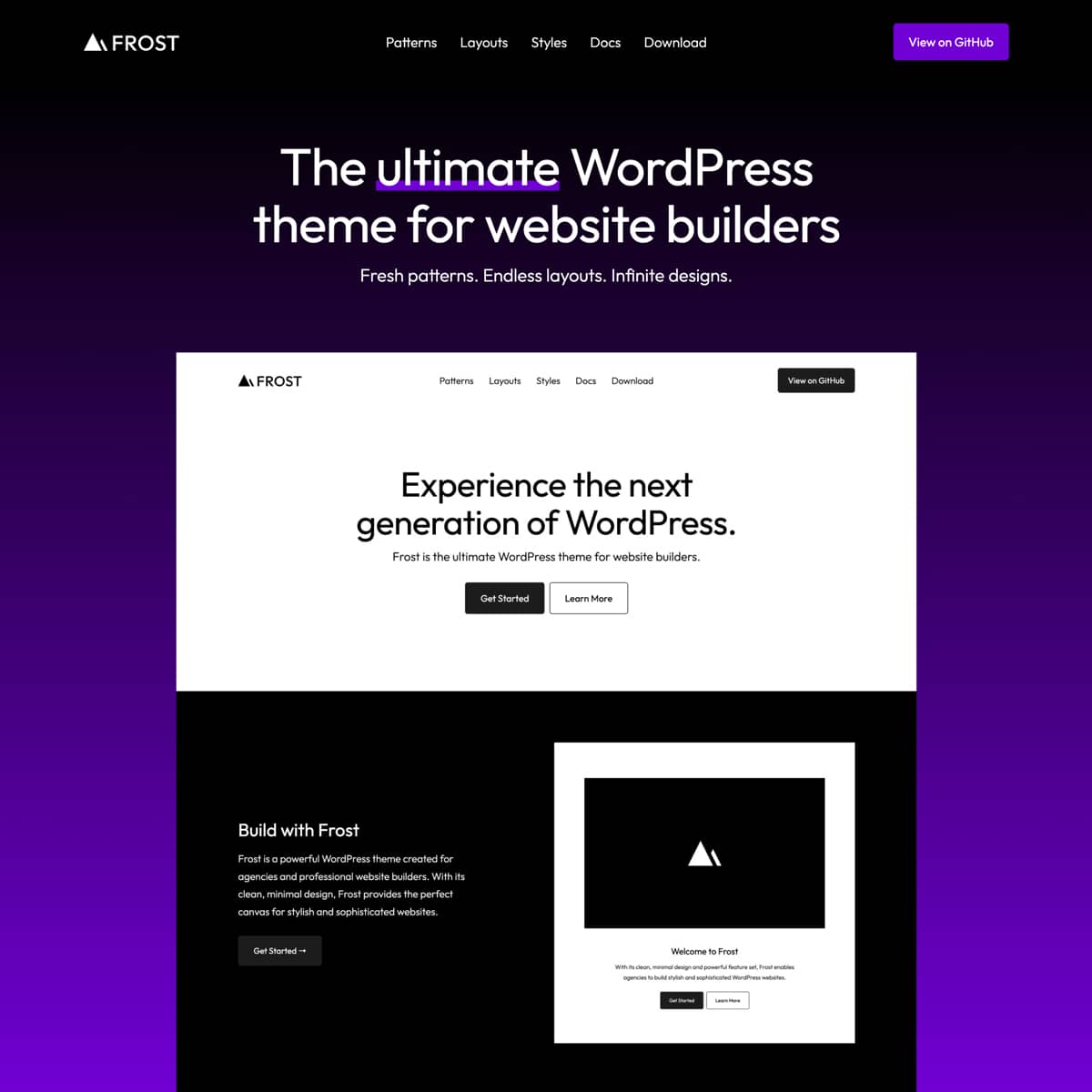 Frost WordPress Theme - Purple Style Variation
